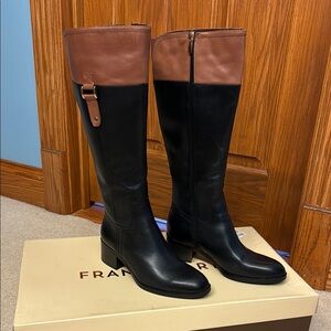 Franco Sarto Black and Tan Riding Boots - brand new !!